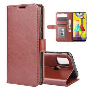 For Samsung Galaxy M31 R64 Texture Single Horizontal Flip Protective Case with Holder & Card Slots & Wallet& Photo Frame(Brown)