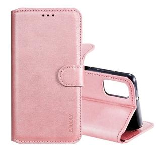 For Samsung Galaxy A41 ENKAY Hat-Prince Horizontal Flip Leather Case with Holder & Card Slots & Wallet(Pink)