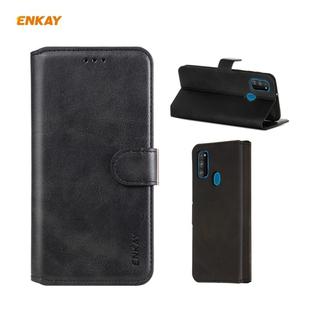 For Samsung Galaxy M30s ENKAY Hat-Prince Horizontal Flip Leather Case with Holder & Card Slots & Wallet(Black)