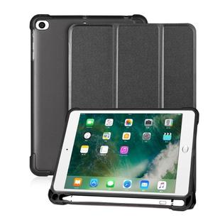 For iPad mini 5 / mini 4 / mini 3 / mini 2 / mini 3-folding Litchi Texture Horizontal Flip PU Leather + Shockproof TPU Case with Holder & Pen Slot(Black)