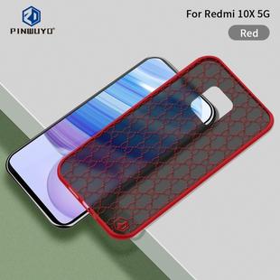 For Xiaomi Redmi 10X 5G PINWUYO Series 2nd Generation PC + TPU Anti-drop All-inclusive Protective Shell Matte Back Cover(Red)