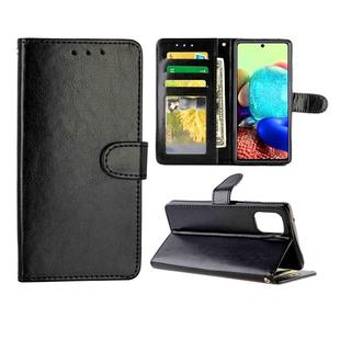 For Samsung Galaxy A71 5G Crazy Horse Texture Leather Horizontal Flip Protective Case with Holder & Card Slots & Wallet & Photo Frame(Black)