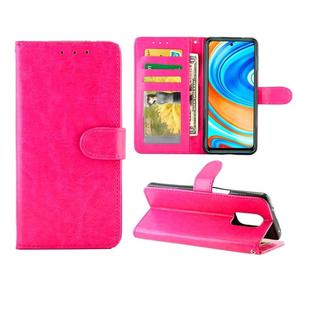 For Xiaomi Redmi Note 9 Pro/Note 9S Crazy Horse Texture Leather Horizontal Flip Protective Case with Holder & Card Slots & Wallet & Photo Frame(Rose Red)