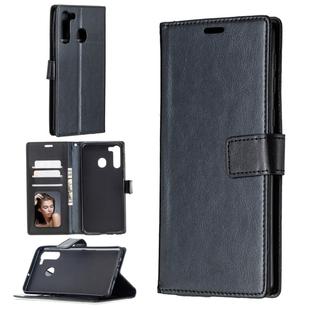 For Samsung Galaxy A21 Crazy Horse Texture Horizontal Flip Leather Case with Holder & Card Slots & Wallet & Photo Frame(Black)