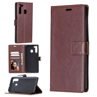 For Samsung Galaxy A21 Crazy Horse Texture Horizontal Flip Leather Case with Holder & Card Slots & Wallet & Photo Frame(Brown)