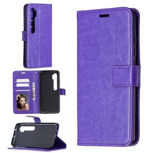 For Xiaomi Mi Note 10 Lite Crazy Horse Texture Horizontal Flip Leather Case with Holder & Card Slots & Wallet & Photo Frame(Purple)
