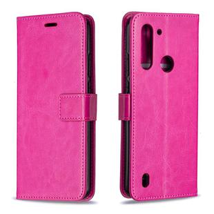 For Motorola Moto G8 Power Lite Crazy Horse Texture Horizontal Flip Leather Case with Holder & Card Slots & Wallet & Photo Frame(Rose)