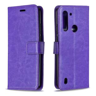 For Motorola Moto G8 Power Lite Crazy Horse Texture Horizontal Flip Leather Case with Holder & Card Slots & Wallet & Photo Frame(Purple)