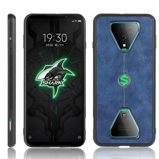 For Xiaomi Black Shark 3 Shockproof Sewing Cow Pattern Skin PC + PU + TPU Case(Blue)