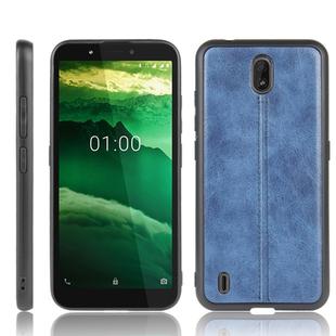 For Nokia C1 Shockproof Sewing Cow Pattern Skin PC + PU + TPU Case(Blue)