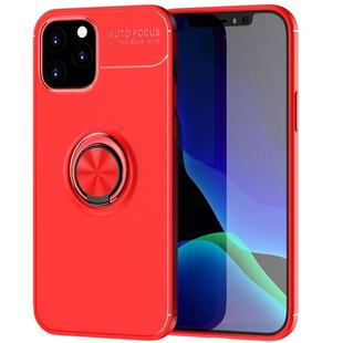 For iPhone 12 / 12 Pro Metal Ring Holder 360 Degree Rotating TPU Case(Red+Red)