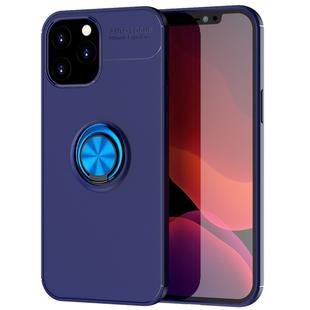 For iPhone 12 Pro Max Metal Ring Holder 360 Degree Rotating TPU Case(Blue+Blue)