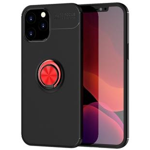 For iPhone 12 Pro Max Metal Ring Holder 360 Degree Rotating TPU Case(Black+Red)