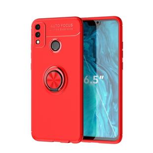 For Huawei Honor 9X Lite Metal Ring Holder 360 Degree Rotating TPU Case(Red+Red)