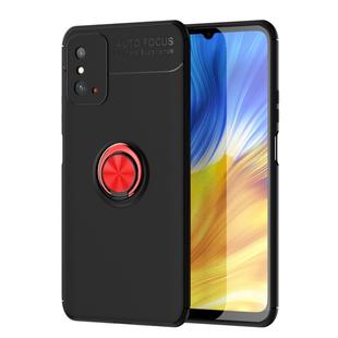 For Huawei  Honor X10 Max Metal Ring Holder 360 Degree Rotating TPU Case(Black+Red)