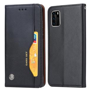 For Samsung Galaxy A41 (EU Version) Knead Skin Texture Horizontal Flip Leather Case with Photo Frame & Holder & Card Slots & Wallet(Black)