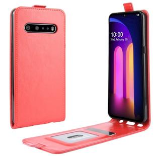 For LG V60 ThinQ 5G / LG V60 ThinQ 5G UW R64 Texture Single Vertical Flip Leather Protective Case with Card Slots & Photo Frame(Red)