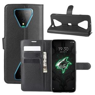 For Xiaomi Black Shark 3 Litchi Texture Horizontal Flip Protective Case with Holder & Card Slots & Wallet(Black)