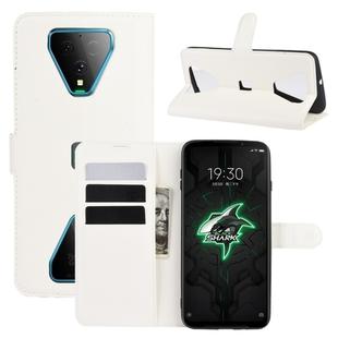 For Xiaomi Black Shark 3 Litchi Texture Horizontal Flip Protective Case with Holder & Card Slots & Wallet(White)