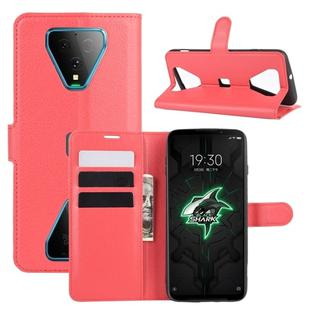 For Xiaomi Black Shark 3 Litchi Texture Horizontal Flip Protective Case with Holder & Card Slots & Wallet(Red)