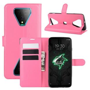 For Xiaomi Black Shark 3 Litchi Texture Horizontal Flip Protective Case with Holder & Card Slots & Wallet(Rose Red)