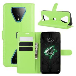 For Xiaomi Black Shark 3 Litchi Texture Horizontal Flip Protective Case with Holder & Card Slots & Wallet(Green)