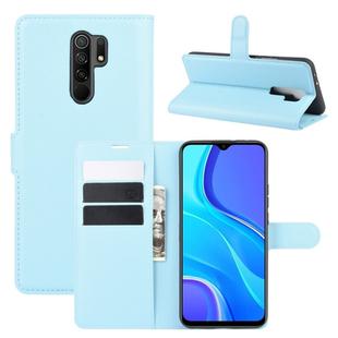 For Xiaomi Redmi 9 Litchi Texture Horizontal Flip Protective Case with Holder & Card Slots & Wallet(Blue)