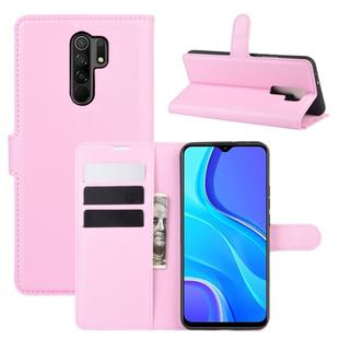 For Xiaomi Redmi 9 Litchi Texture Horizontal Flip Protective Case with Holder & Card Slots & Wallet(Pink)