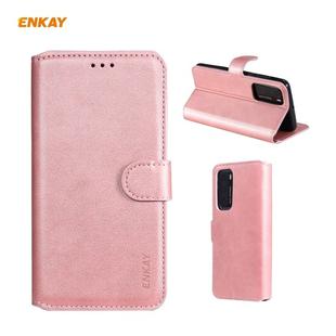 For Huawei P40 ENKAY Hat-Prince Horizontal Flip Leather Case with Holder & Card Slots & Wallet(Pink)