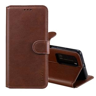 For HUAWEI P40 Pro ENKAY Hat-Prince Horizontal Flip Leather Case with Holder & Card Slots & Wallet(Brown)