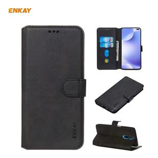 For Xiaomi Redmi K30 ENKAY Hat-Prince Horizontal Flip Leather Case with Holder & Card Slots & Wallet(Black)