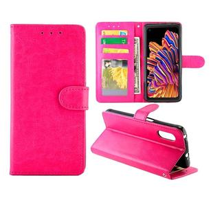 For Samsung Galaxy Xcover Pro Crazy Horse Texture Leather Horizontal Flip Protective Case with Holder & Card Slots & Wallet & Photo Frame(Magenta)