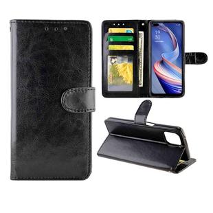 For OPPO A92s Crazy Horse Texture Leather Horizontal Flip Protective Case with Holder & Card Slots & Wallet & Photo Frame(Black)
