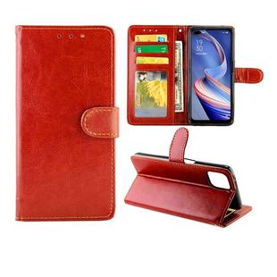 For OPPO A92s Crazy Horse Texture Leather Horizontal Flip Protective Case with Holder & Card Slots & Wallet & Photo Frame(Brown)