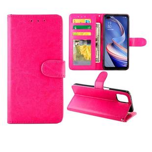 For OPPO A92s Crazy Horse Texture Leather Horizontal Flip Protective Case with Holder & Card Slots & Wallet & Photo Frame(Magenta)
