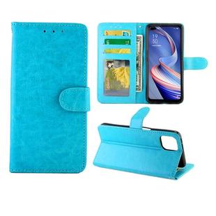 For OPPO A92s Crazy Horse Texture Leather Horizontal Flip Protective Case with Holder & Card Slots & Wallet & Photo Frame(baby Blue)