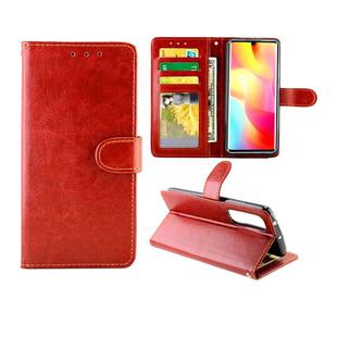 For Xiaomi Mi Note 10 Lite Crazy Horse Texture Leather Horizontal Flip Protective Case with Holder & Card Slots & Wallet & Photo Frame(Brown)