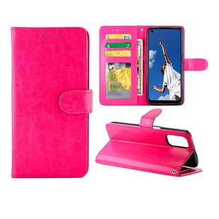 For OPPO A52 Crazy Horse Texture Leather Horizontal Flip Protective Case with Holder & Card Slots & Wallet & Photo Frame(Magenta)