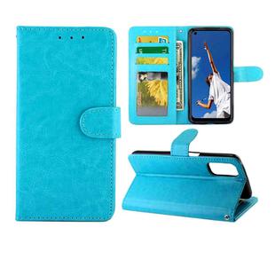 For OPPO A52 Crazy Horse Texture Leather Horizontal Flip Protective Case with Holder & Card Slots & Wallet & Photo Frame(baby Blue)