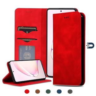 For Samsung Galaxy Note 10 Lite/A81 Retro Skin Feel Business Magnetic Horizontal Flip Leather Case(Red)