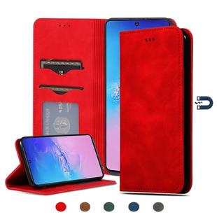For Samsung Galaxy S10 Lite/A91 Retro Skin Feel Business Magnetic Horizontal Flip Leather Case(Red)