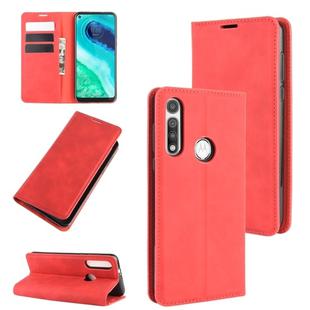 For Motorola Moto G Fast Retro-skin Business Magnetic Suction Leather Case with Holder & Card Slots & Wallet(Red)