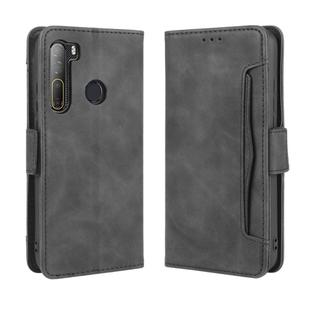 For HTC Desire 20 Pro Wallet Style Skin Feel Calf Pattern Leather Case ，with Separate Card Slot(Black)