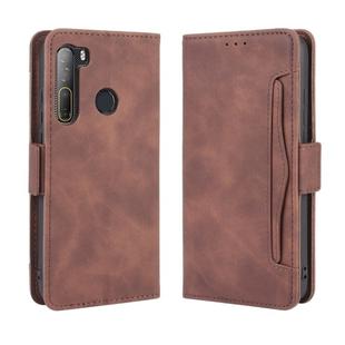 For HTC Desire 20 Pro Wallet Style Skin Feel Calf Pattern Leather Case ，with Separate Card Slot(Brown)