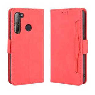 For HTC Desire 20 Pro Wallet Style Skin Feel Calf Pattern Leather Case ，with Separate Card Slot(Red)