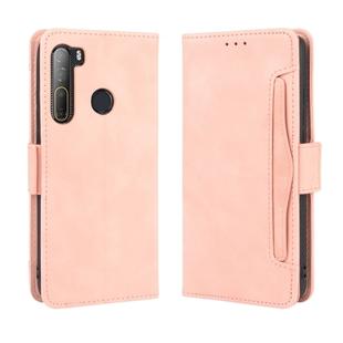 For HTC Desire 20 Pro Wallet Style Skin Feel Calf Pattern Leather Case ，with Separate Card Slot(Pink)