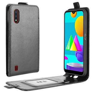 For Samsung Galaxy M01 R64 Texture Single Vertical Flip Leather Protective Case with Card Slots & Photo Frame(Black)