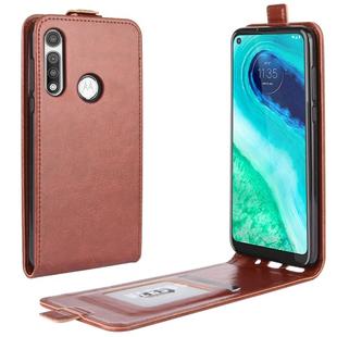 For Motorola Moto G Fast R64 Texture Single Vertical Flip Leather Protective Case with Card Slots & Photo Frame(Brown)