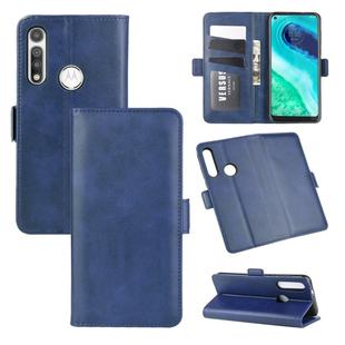 For Motorola Moto G Fast Dual-side Magnetic Buckle Horizontal Flip Leather Case with Holder & Card Slots & Wallet(Dark Blue)