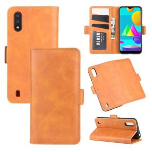 For Samsung Galaxy M01 Dual-side Magnetic Buckle Horizontal Flip Leather Case with Holder & Card Slots & Wallet(Yellow)